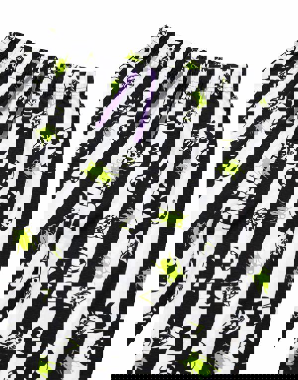 Beetlejuice Womens Multicoloured Logo Short Sleeve Long Leg Pyjama Set