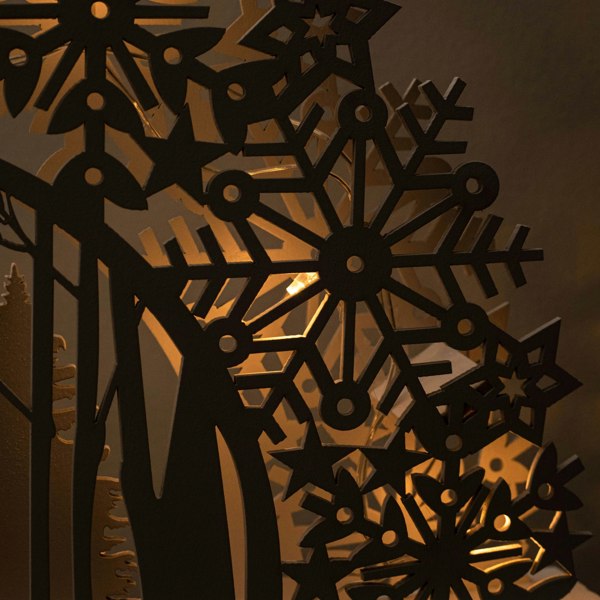 Samuel Alexander 45cm Battery Operated White Wooden Snowflake Arch & Christmas Trees with 10 Warm White LEDs