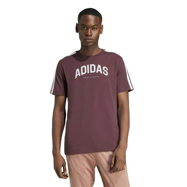 Adidas Mens Linear Graphic Collegiate T-Shirt - Ruby Red - 