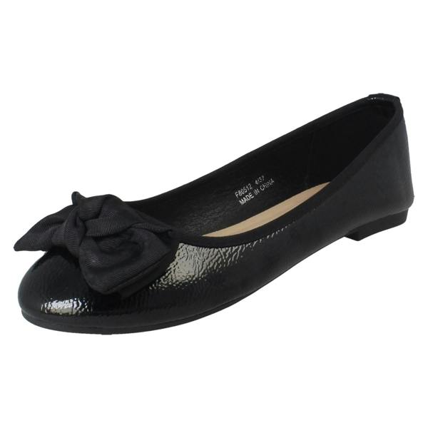 Spot On Ladies Spot On Flat Bow Detailed Ballerina Casual Shoes F80512