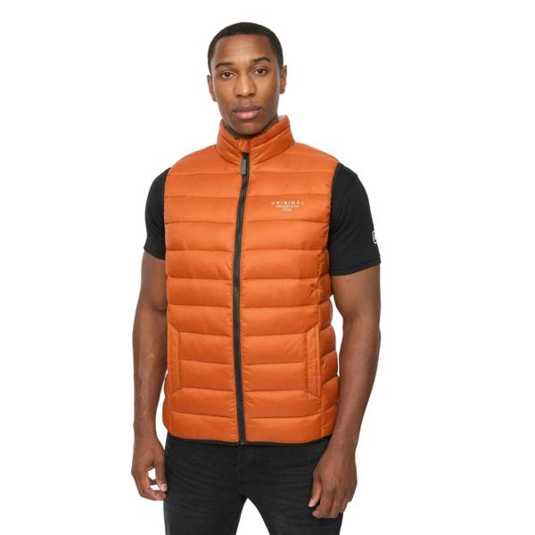 Crosshatch Mens Gattering MVE Quilted Gilet - Orange - 