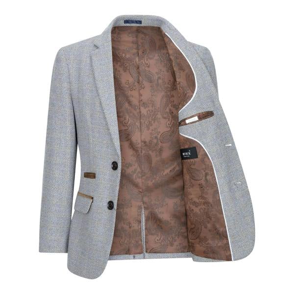 Paul Andrew Boys 3 Piece Cream Tweed Check Vintage Retro Suit