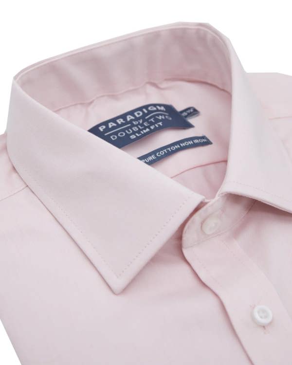 Tailored Fit Pink Non-Iron Pure Cotton Twill Shirt