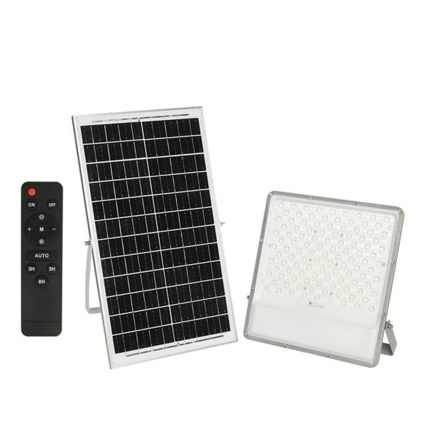 ENER-J 300W Solar LED Floodlight Outdoor with Panel, IP65 Waterproof, 3000 Lumens, Work Light for Garage, Garden, Warehouse & Parking