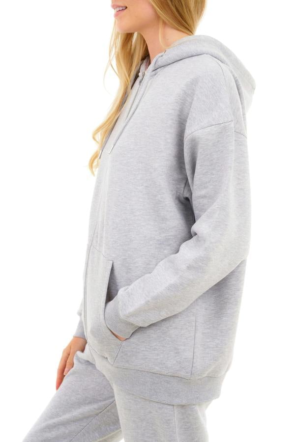 Smart Living Women's Zip-Up Hoodie - Soft Cotton Blend with Drawstring Hood - Stylish Everyday Comfort