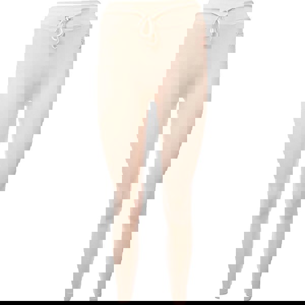 Reebok Women's Light Pink Ribbed Logo Leggings with Drawstring Waist