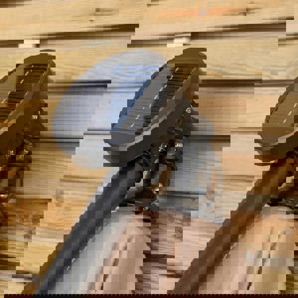 Samuel Alexander 3m Solar Powered Cantilever Lit Banana Garden Parasol with Crank Handle & White LED Lights in Beige