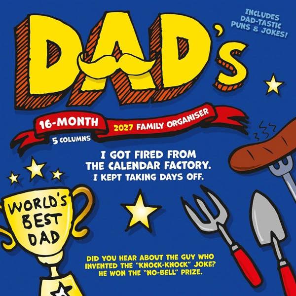 Dad's Family Organiser 2026 - 2027, Family Planners, Month To View, Humour, Gift