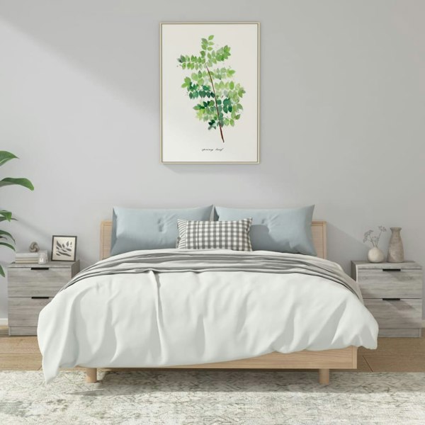 Berkfield Bedside Cabinets 2 pcs Grey Sonoma Engineered Wood