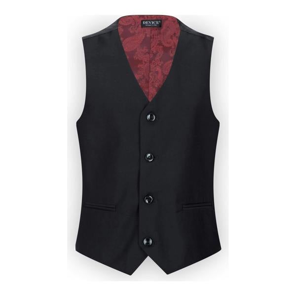 Paul Andrew Boys 3 Piece Plain Black Classic Retro Suit