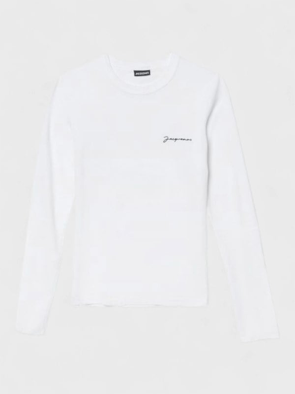 Jacquemus Le T-Shirt Brode Long Sleeve White