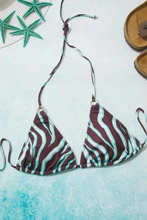 WOVCOR Triangle-Shaped Bikini Top with Accessories