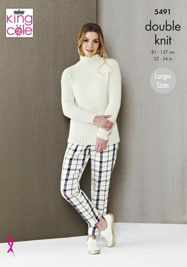 King Cole Natural Alpaca DK Knitting Pattern 5491, Sweaters, Headwear, Scarves, Gloves for Women, 32 - 54 Inches