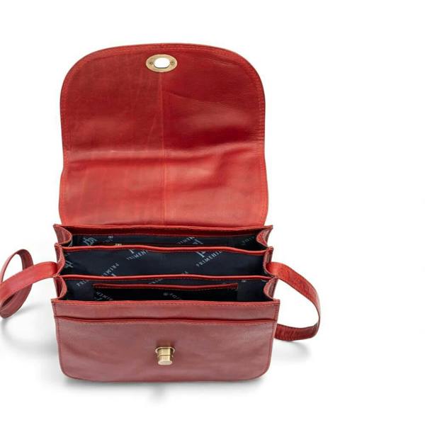 PRIMEHIDE Large Triple-Compartment Leather Handbag - Elena Tuscan