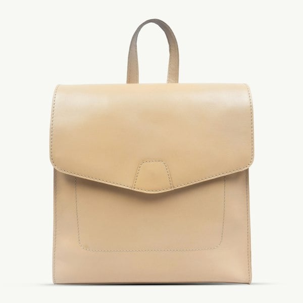 Assots London 'Margaret' Nude Smooth Leather Flap Over Backpack