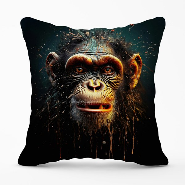 Warren Reed Splashart Monkey Face Cushions