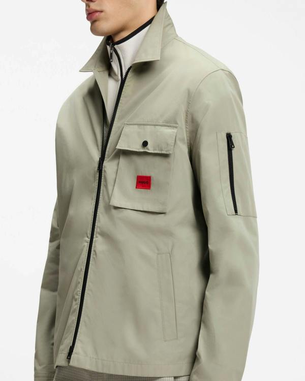HUGO Emmond Mens Zip Overshirt - Light/Pastel Green 337