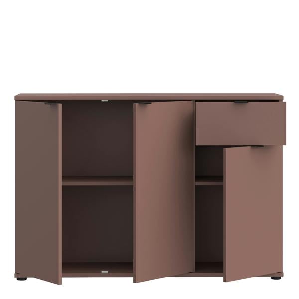 Furniture To Go Ganymede Wide 3 Door Cupboard with Drawer in Terracotta