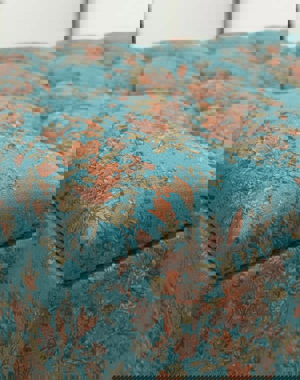 PREMIUM Teal Blue Floral Chenille - ISTOOLS