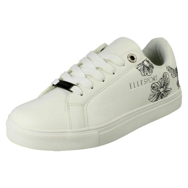 Elle Sport Ladies Elle Sport Flower Detail Lace Up Trainers F7309