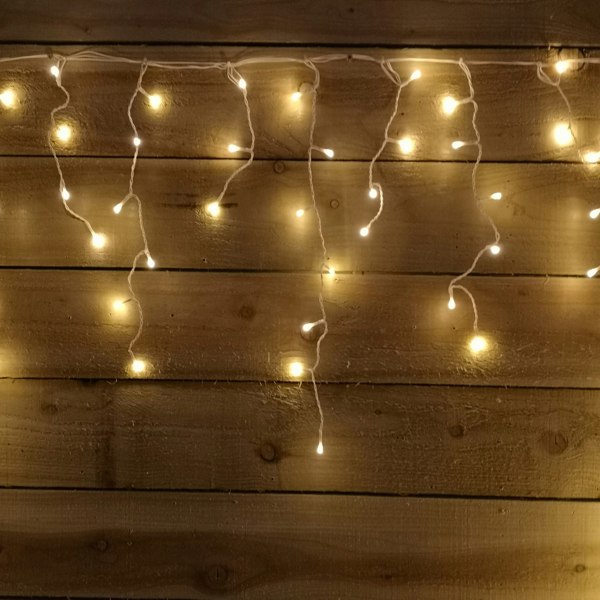 Samuel Alexander 300 LED 7.5m Premier Christmas Outdoor 8 Function Icicle Lights in Warm White
