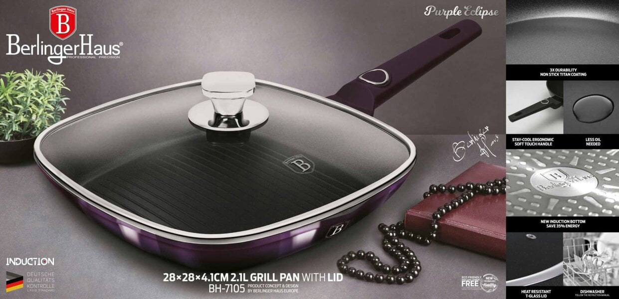 Berlinger Haus Grill Pan with Lid Berlinger Haus BH-7105 Purple Eclipse