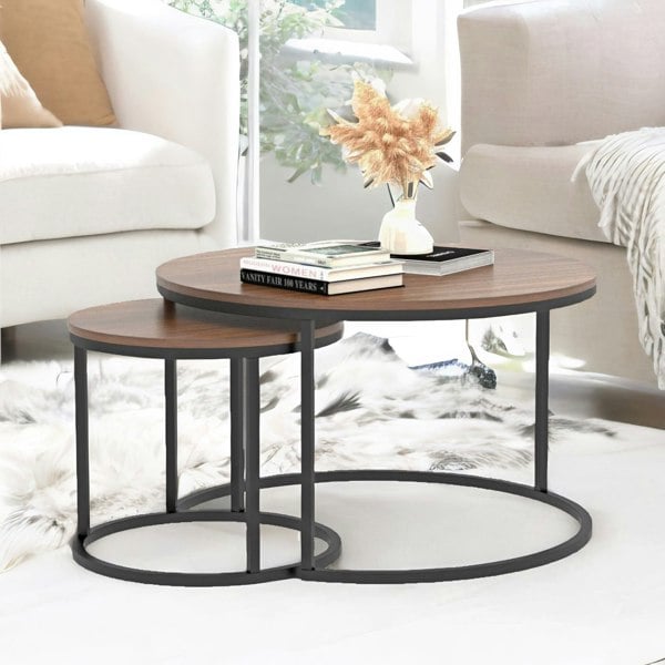 Rafaelo Mobilia Set Of Round Nesting Tables Industrial