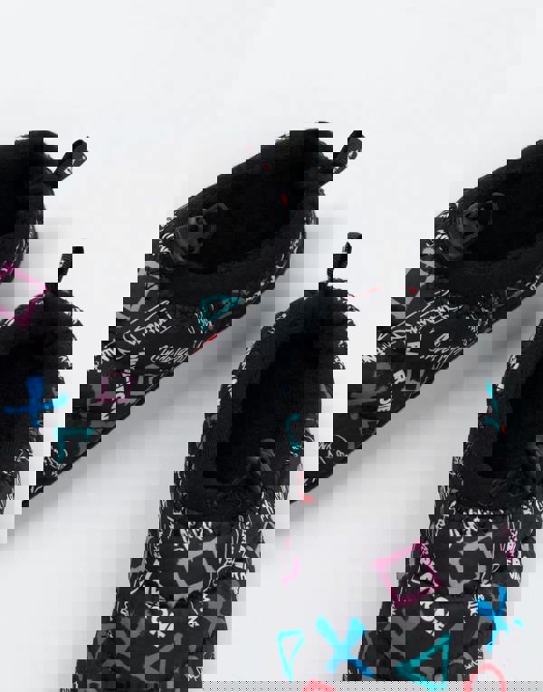 PlayStation Boys Black Controller Symbols Slip On Loafer Slippers