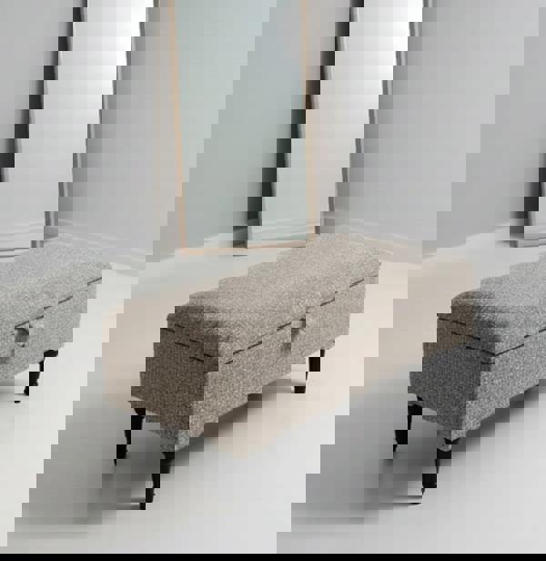 ISTOOLS Animal Print Cream Storage Ottoman Bench – Coffee Table, Pouffe Seat & Hidden Storage