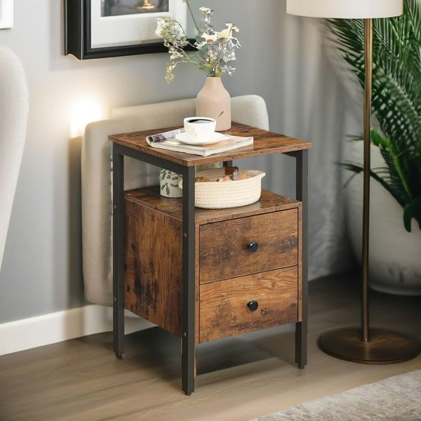 Rafaelo Mobilia Bedside Table with 2 Drawers