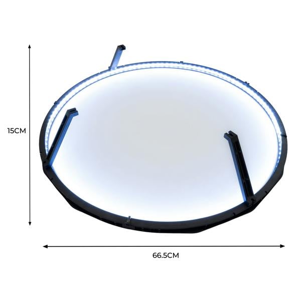 LED ring light for dartboard, 66.5 cm diameter, features a sleek black frame and bright white illumination for enhanced visibility