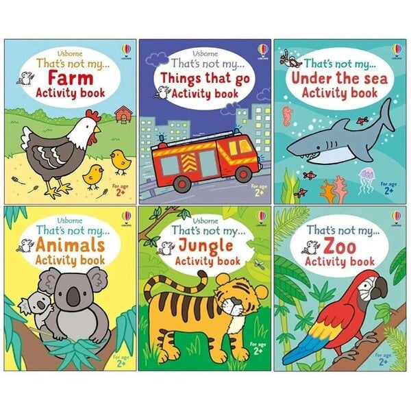 Usborne That's Not My Acitivity Book Series 6 Books Collection Set (Zoo, Jungle, Animals, Under the Sea, Things That Go, Farm)