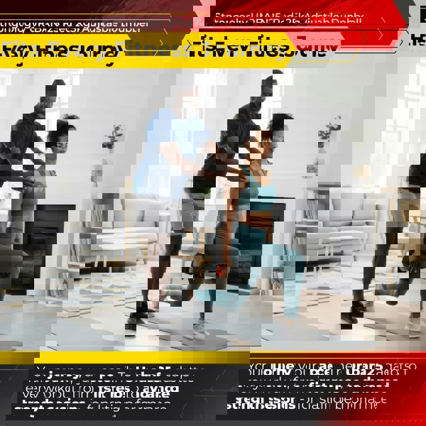 Strongology Urban25 Home Fitness Black and Orange Adjustable Smart Dumbbell from 2.5kg up to 25kg Training Weights