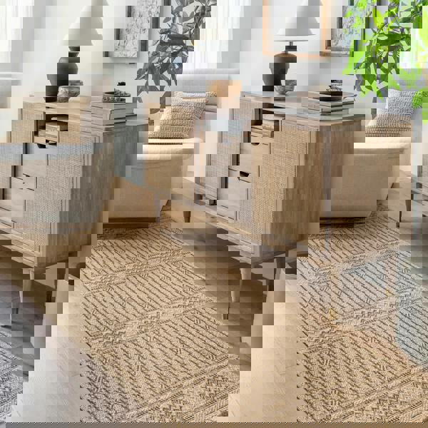 Livabliss Mirage-Cottage Tan Brown Fringe In- & Outdoor Jute-Look Rug