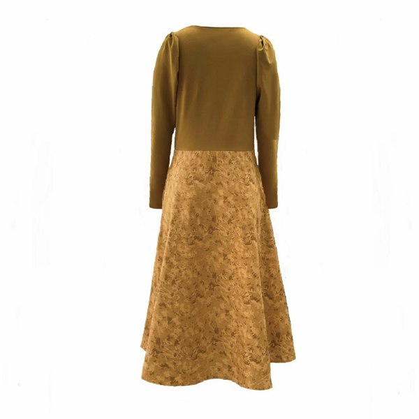 Frock Tales Frolic Midi Dress - Ochre Waves With Pockets