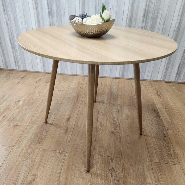 Kosy Koala Dining Table Beige Wood Kitchen Place for 4 Seats, Dining Table Only (Beige H 75 x L 90 x W 90 cm)