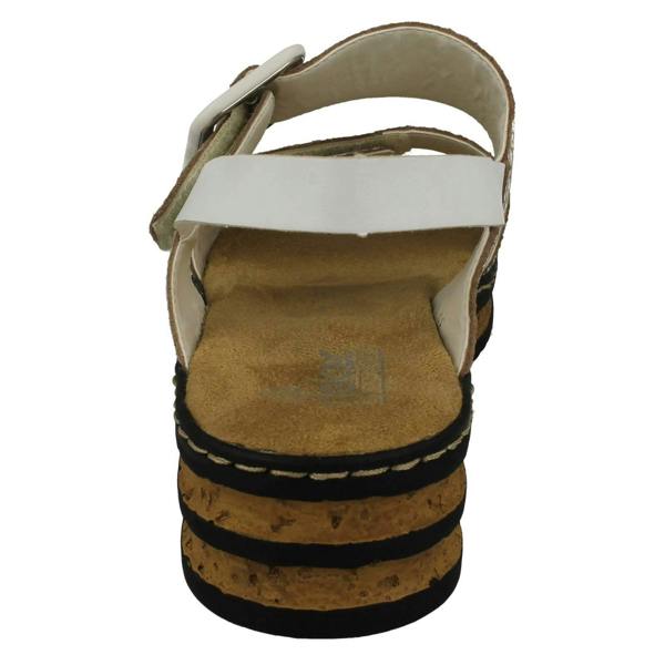 Rieker Ladies Rieker Buckle Detailed Adjustable Wedge Heeled Sandals 62950