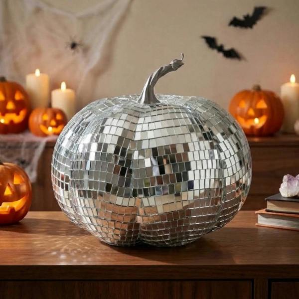Garden Greatness Reflective Disco Pumpkin Decoration