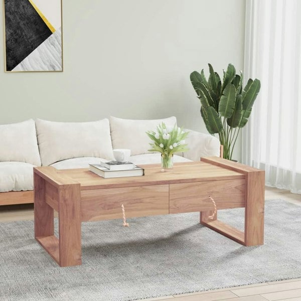 Berkfield Coffee Table 110x60x40 cm Solid Teak Wood