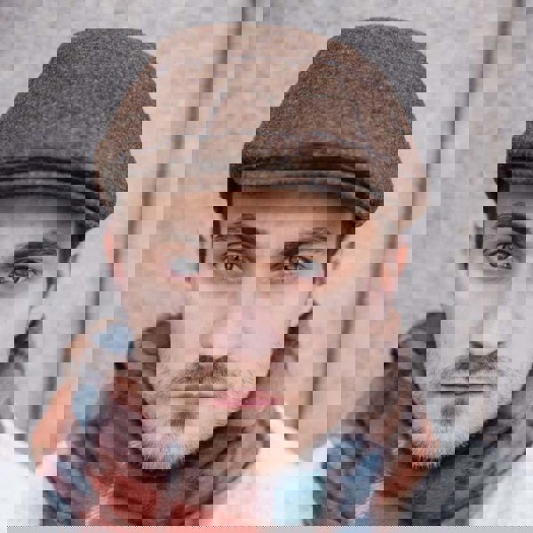 Heritage Traditions Herringbone Tweed Panel Flat Cap