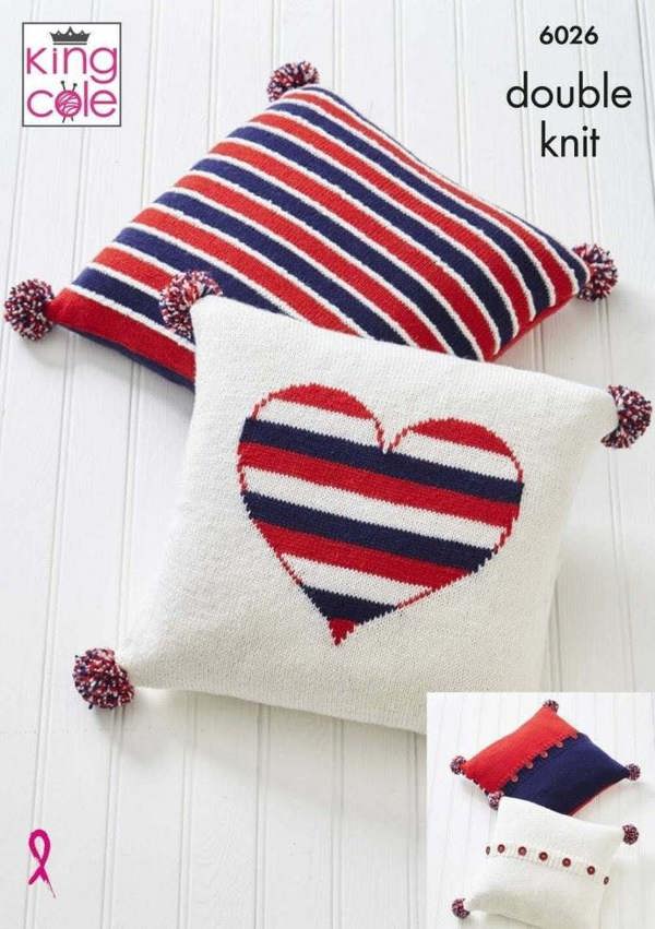 King Cole Merino Blend DK Knitting Pattern 6026, Cushions, Accessories, Headwear, Toys One Size