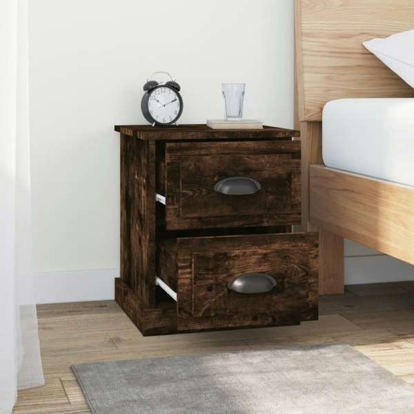 Berkfield Bedside Cabinet Smoked Oak 39x39x47.5 cm Engineered Wood