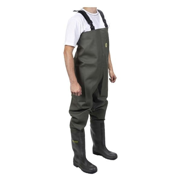 Amblers Safety Tyne Unisex Chest Safety Waders in Green