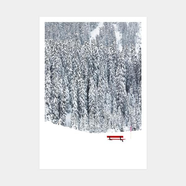 Red Bench Art Print
