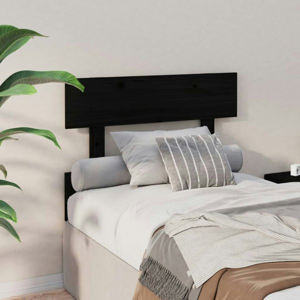 Berkfield Bed Headboard Black 103.5x3x81 cm Solid Wood Pine
