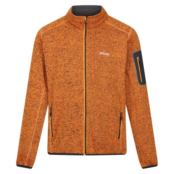 Regatta Mens Newhill Marl Full Zip Fleece Jacket - Orange Pepper