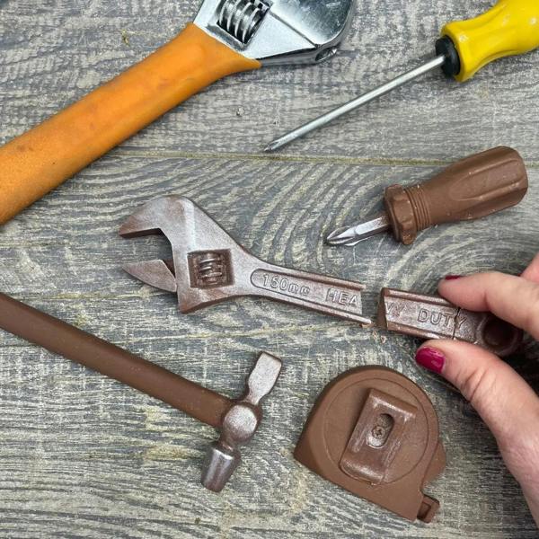 Gourmet chocolate tool kit shaped like DIY hardware, a unique food gift for Father's Day