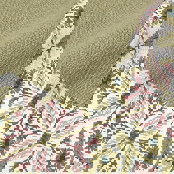 HOMESCAPES Green & Pink Retro 100% Cotton Apron