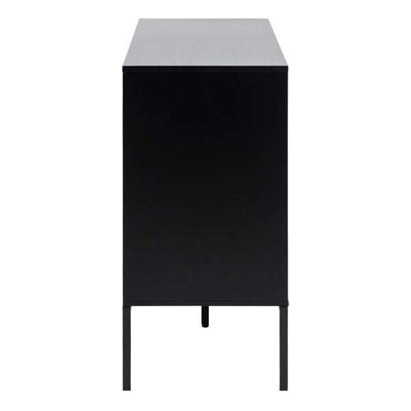 Furniture To Go Seaford 1 Door 3 Drawer Small Sideboard in Black & Oak
