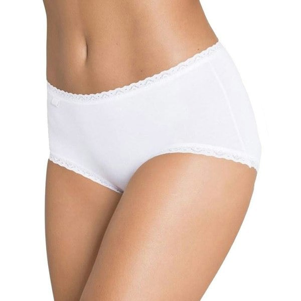 Sloggi 24/7 3-Pack Cotton Lace Midi Brief, White